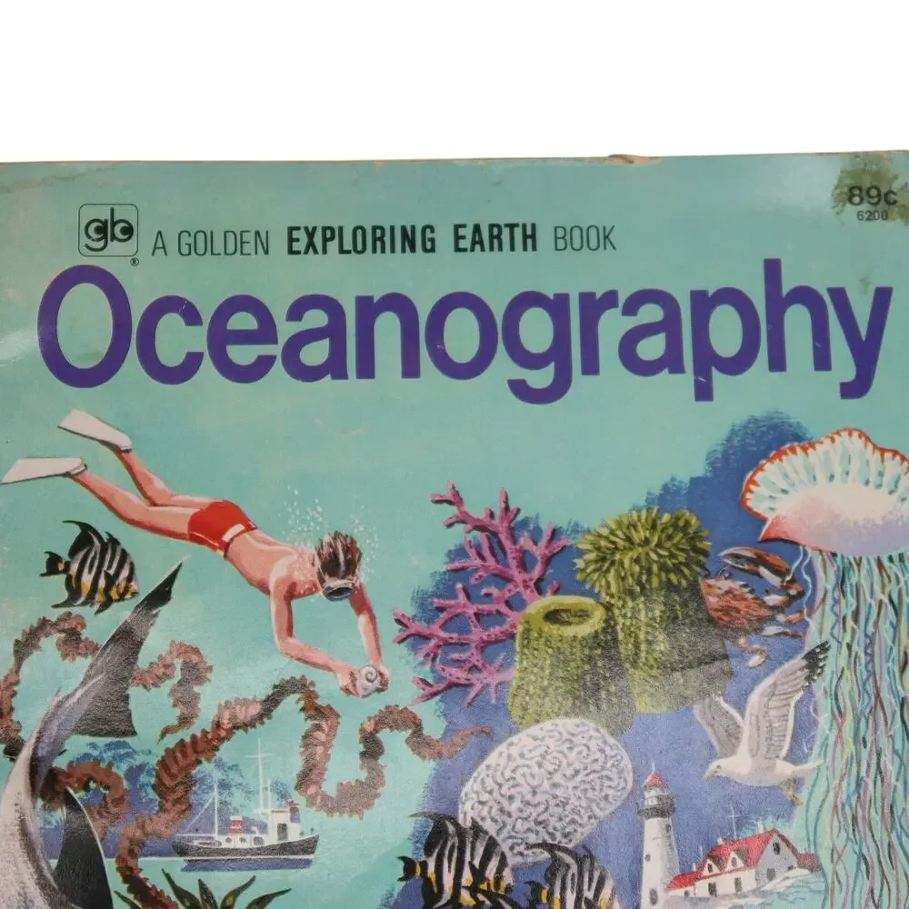 Golden Books Exploring Earth Book Oceanography 1973 Vintage Childrens Book